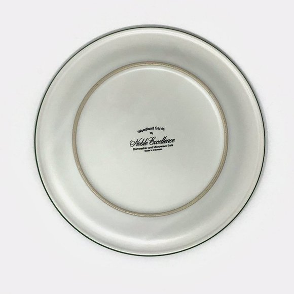 Set Of 3 Noble Excellence Woodland Santa Salad Plates - Picture 7 of 8
